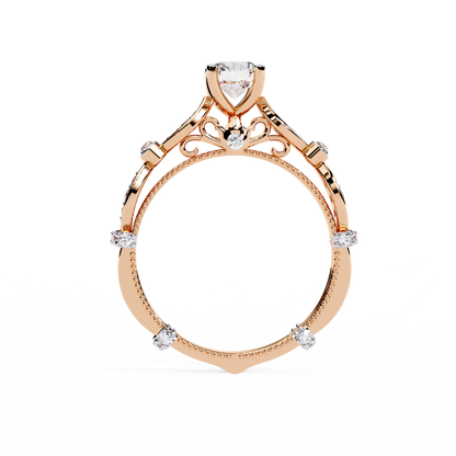 Victorian Bloom Solitaire Ring