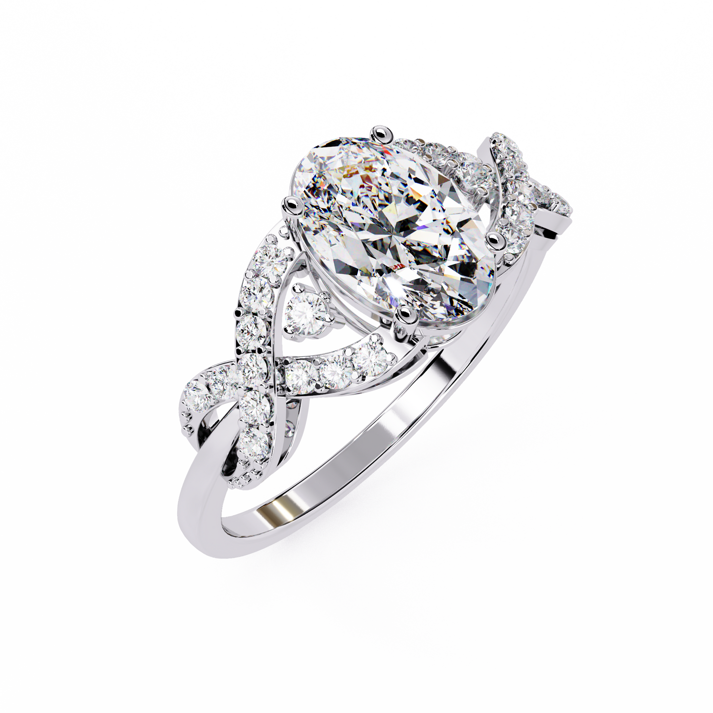 Lunaire Cascade Solitaire Ring