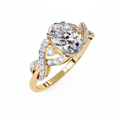 Lunaire Cascade Solitaire Ring