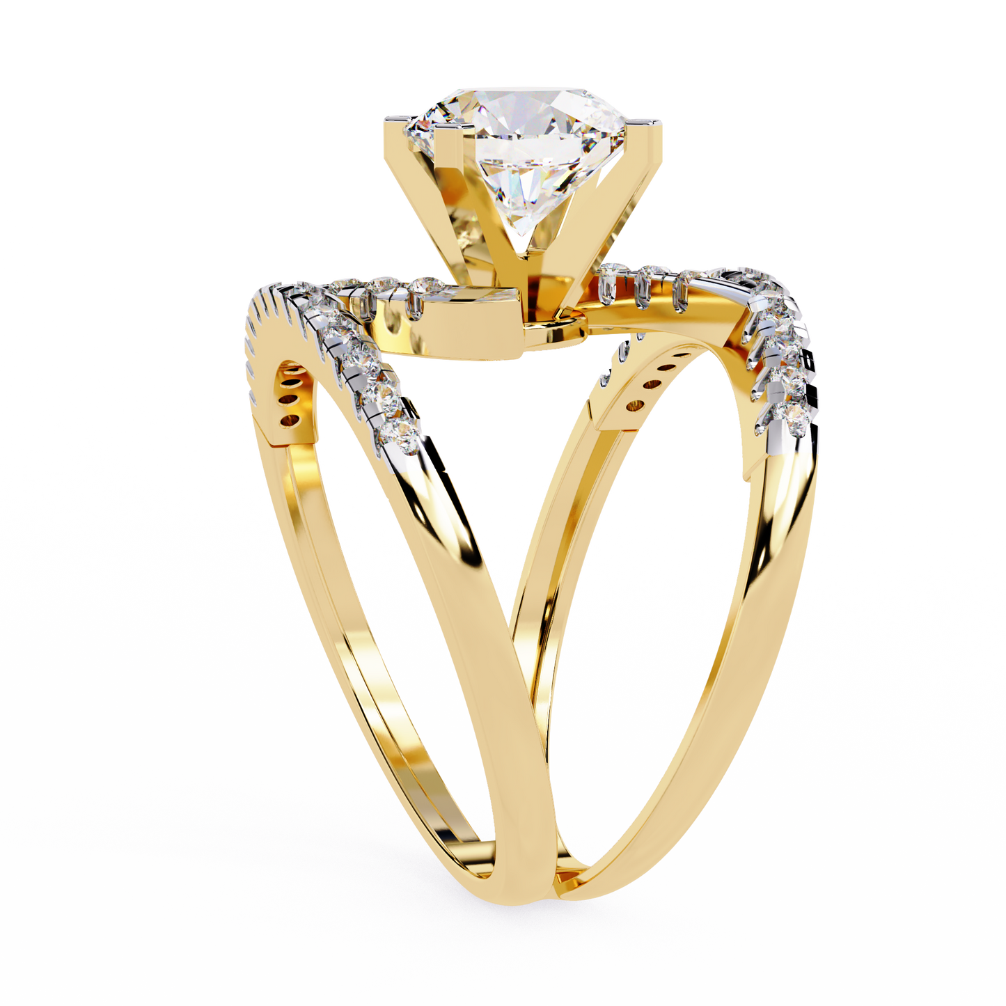 Eclipse Duo Solitaire Ring