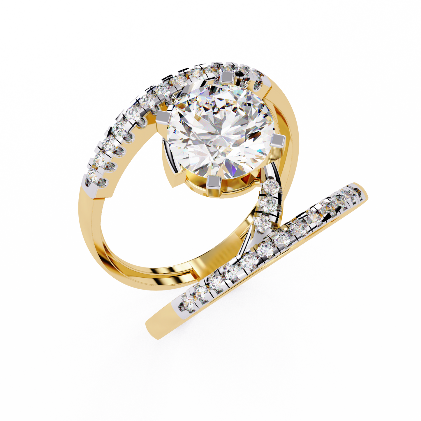 Eclipse Duo Solitaire Ring