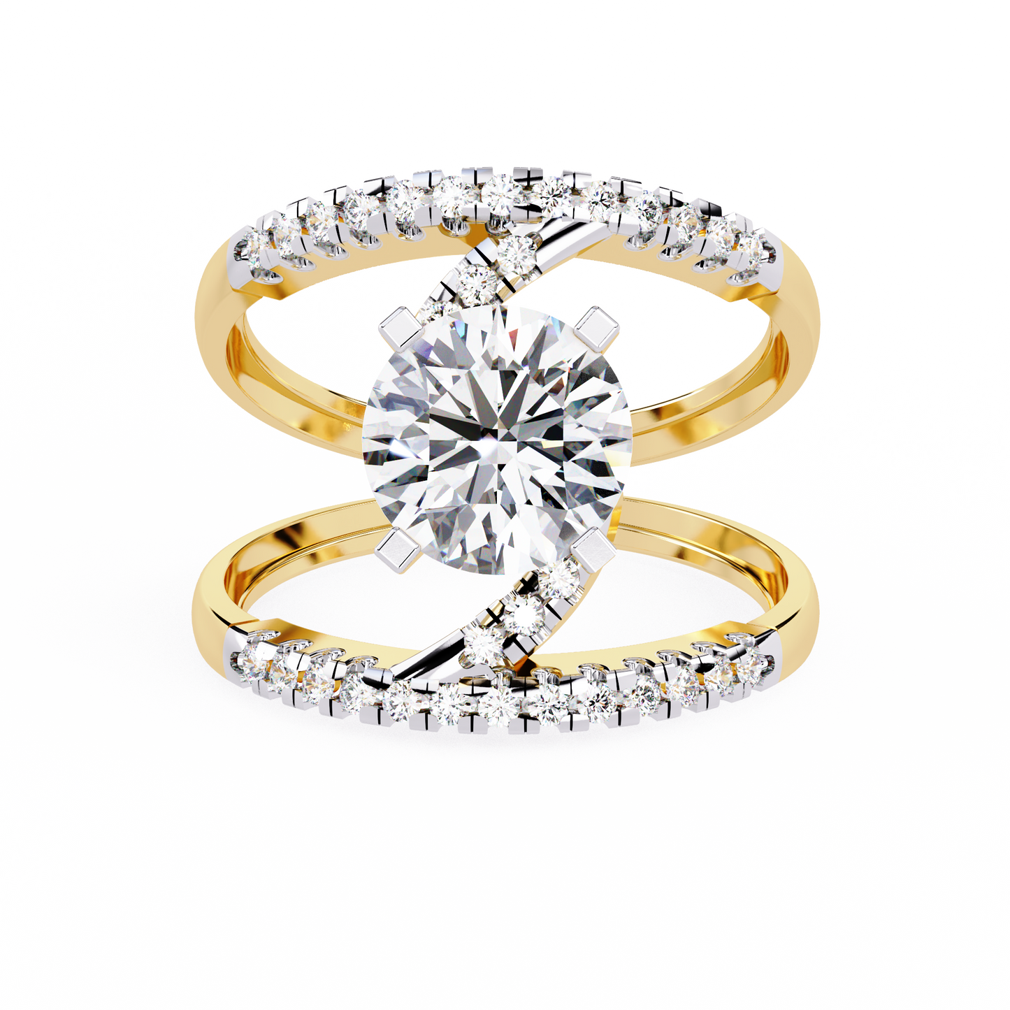Eclipse Duo Solitaire Ring