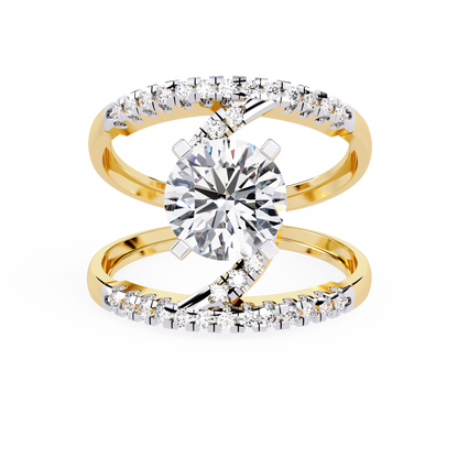 Eclipse Duo Solitaire Ring