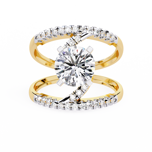 Eclipse Duo Solitaire Ring
