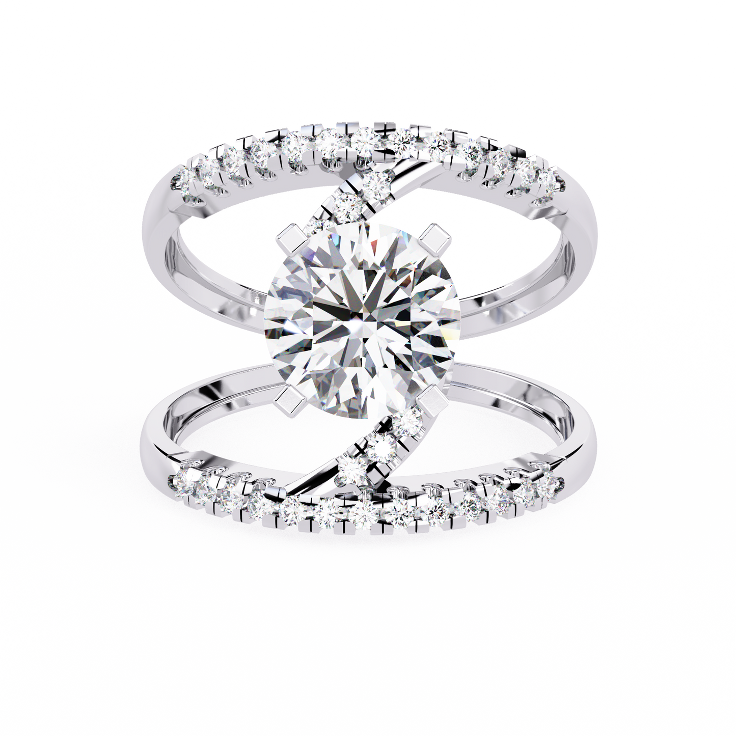Eclipse Duo Solitaire Ring