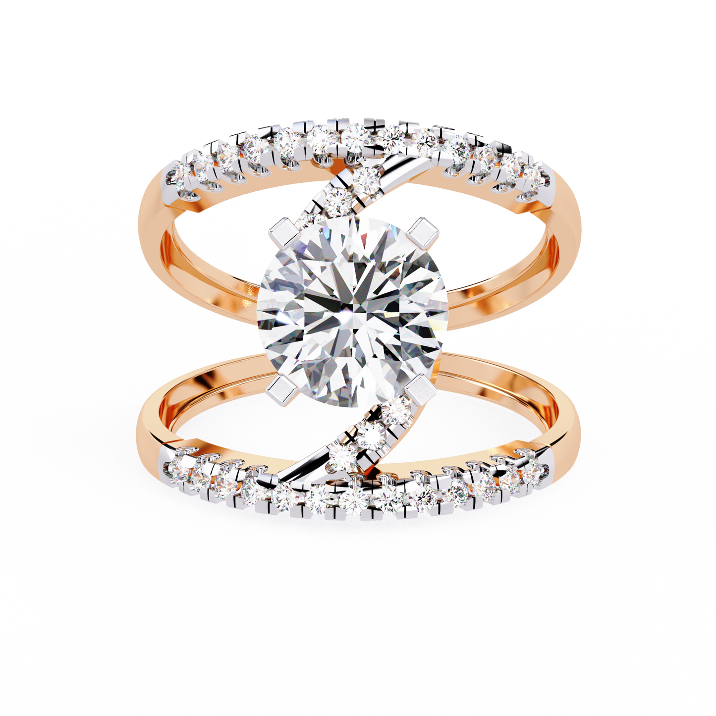 Eclipse Duo Solitaire Ring