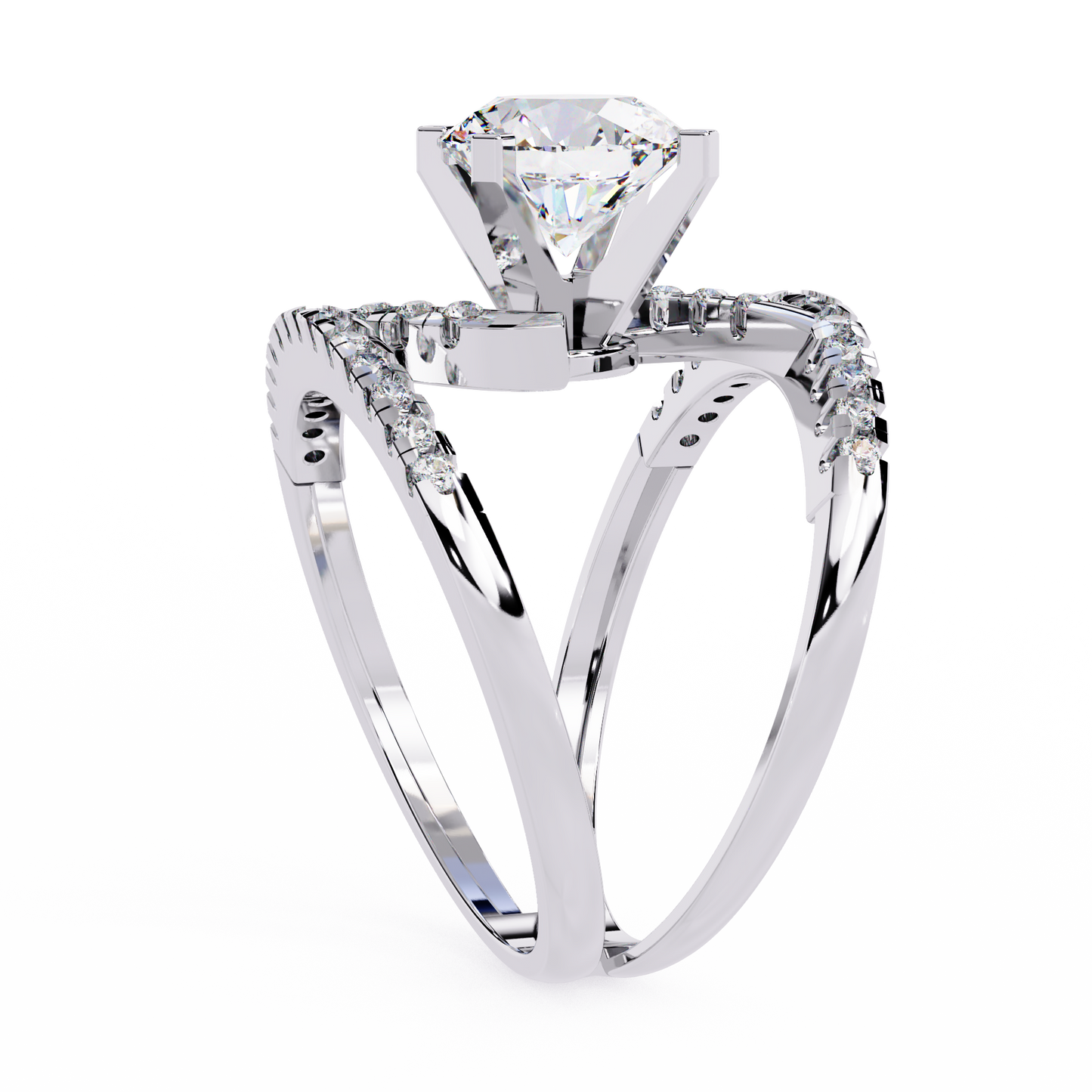 Eclipse Duo Solitaire Ring