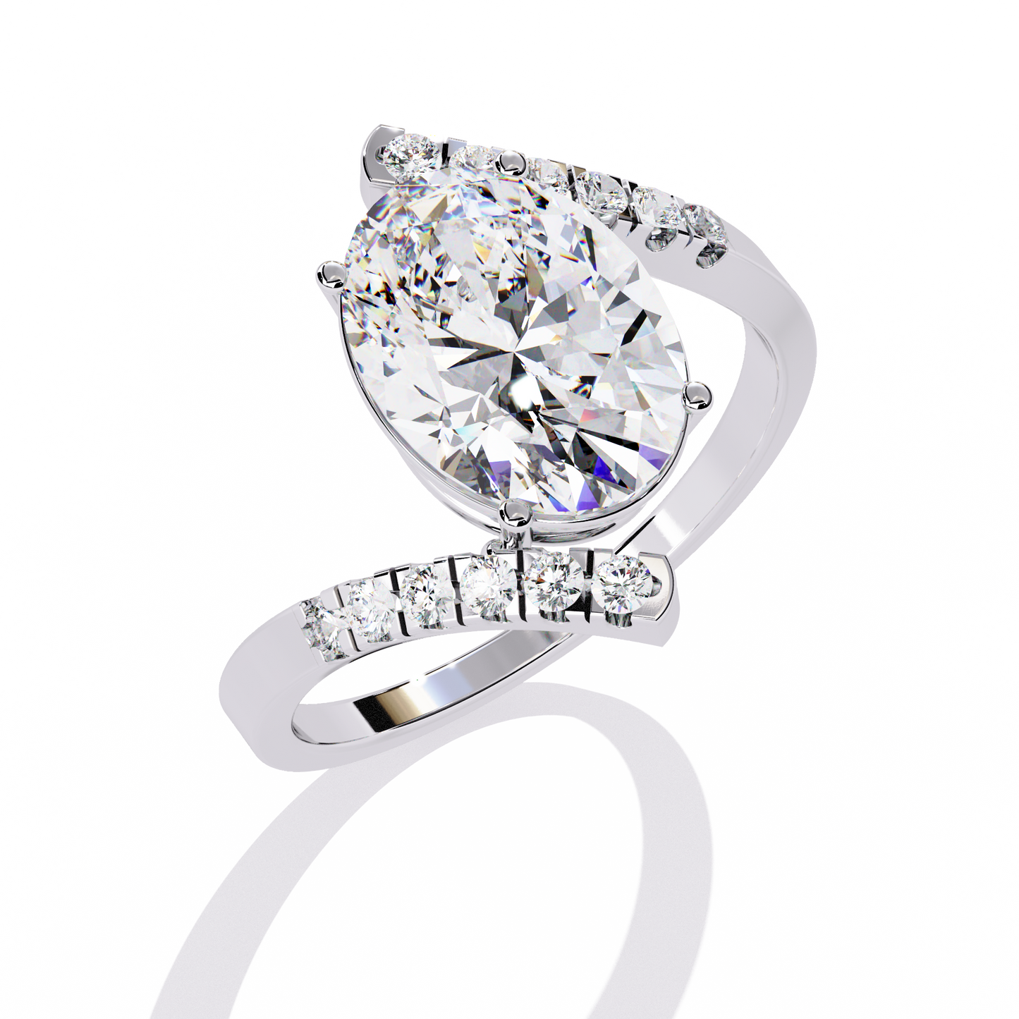 Lunaire Spiral Solitaire Ring