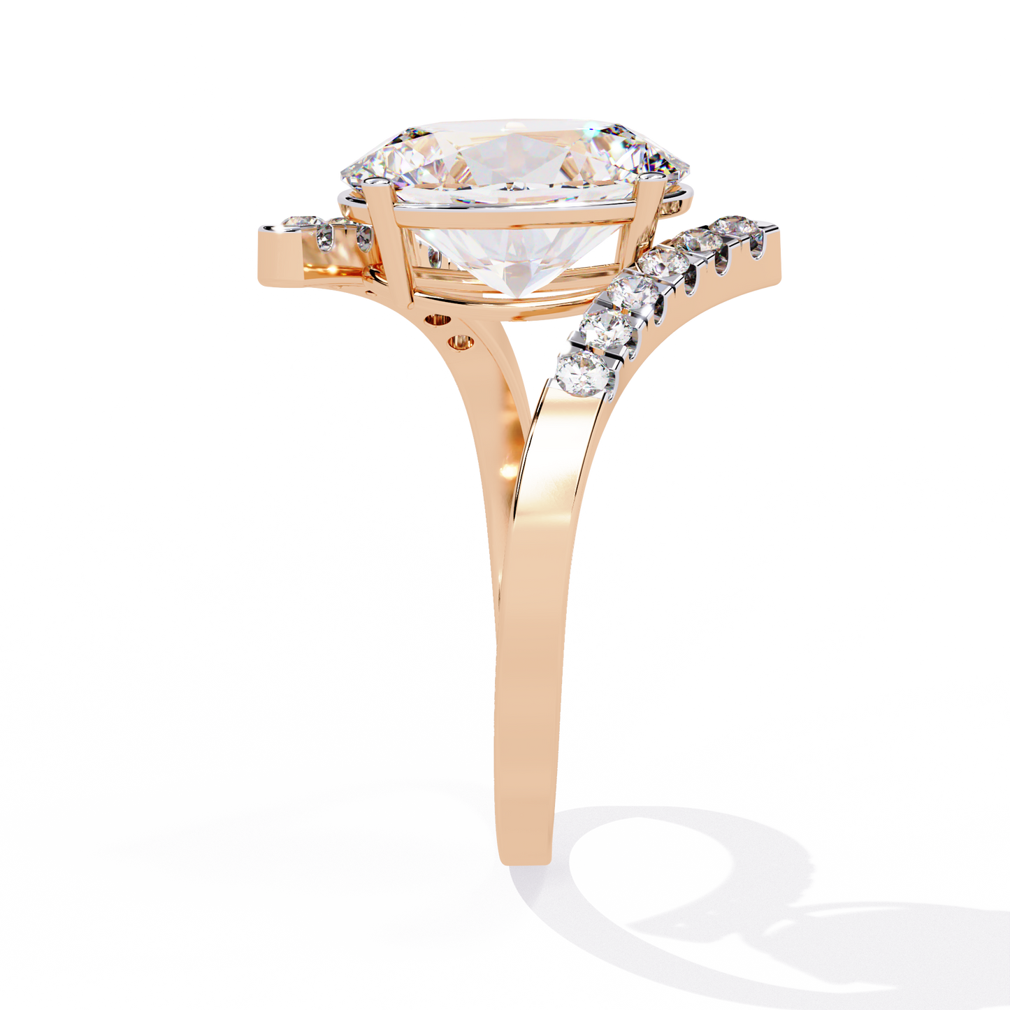 Lunaire Spiral Solitaire Ring