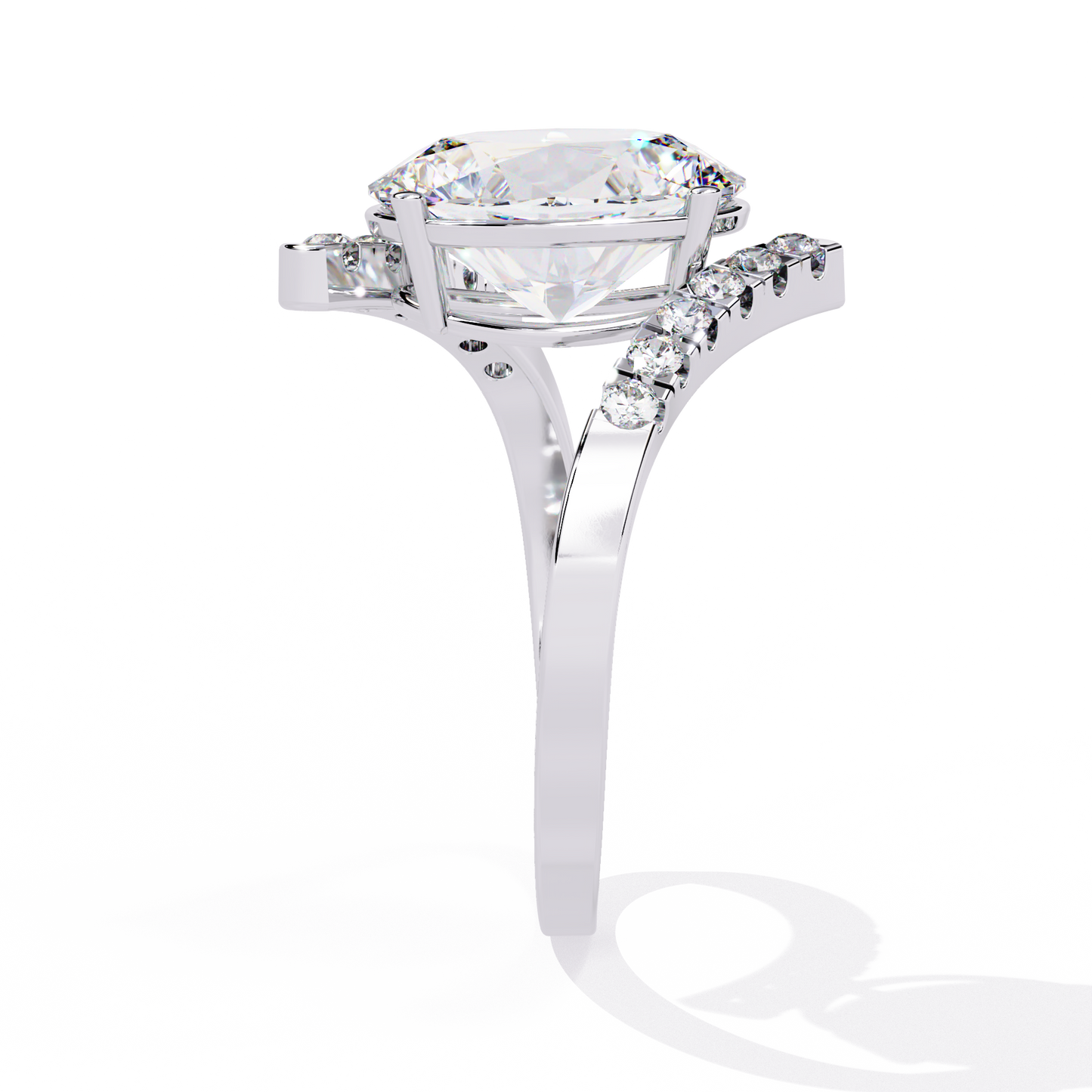 Lunaire Spiral Solitaire Ring
