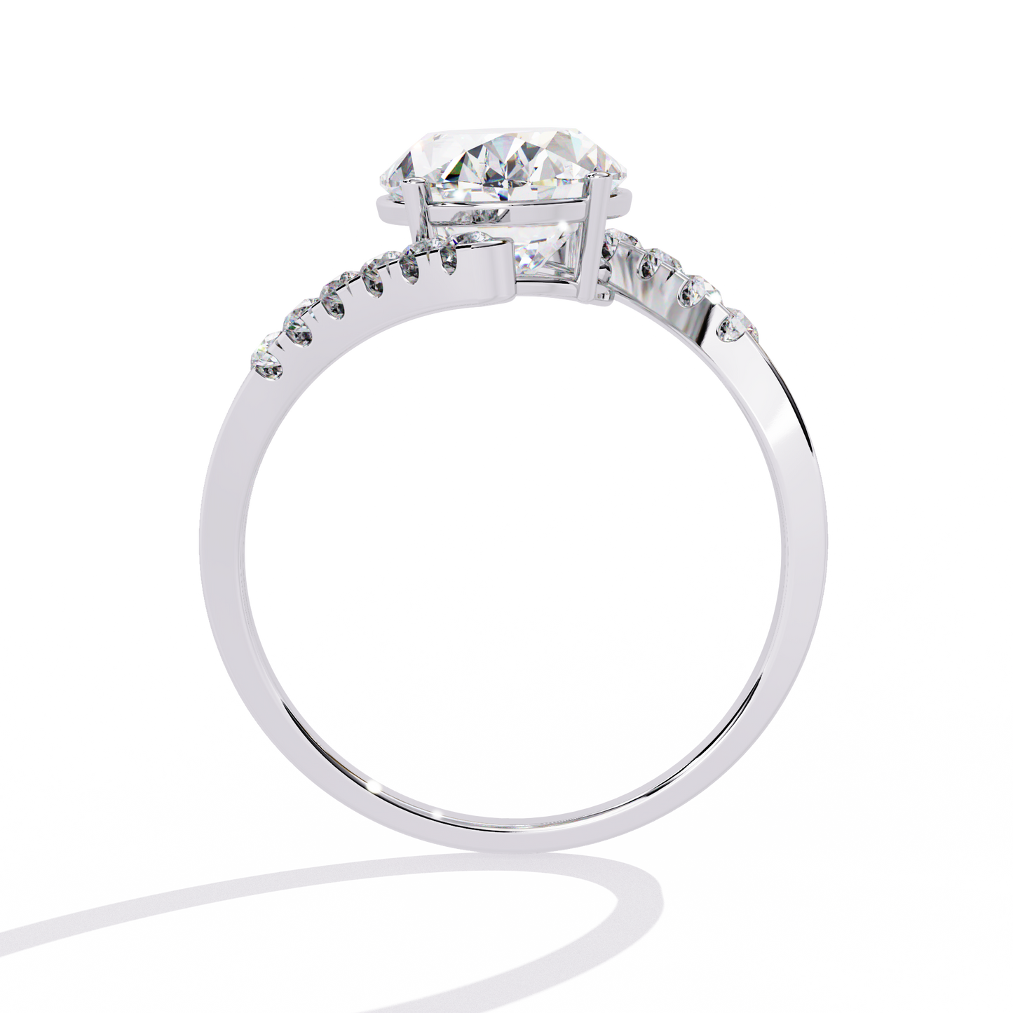 Lunaire Spiral Solitaire Ring