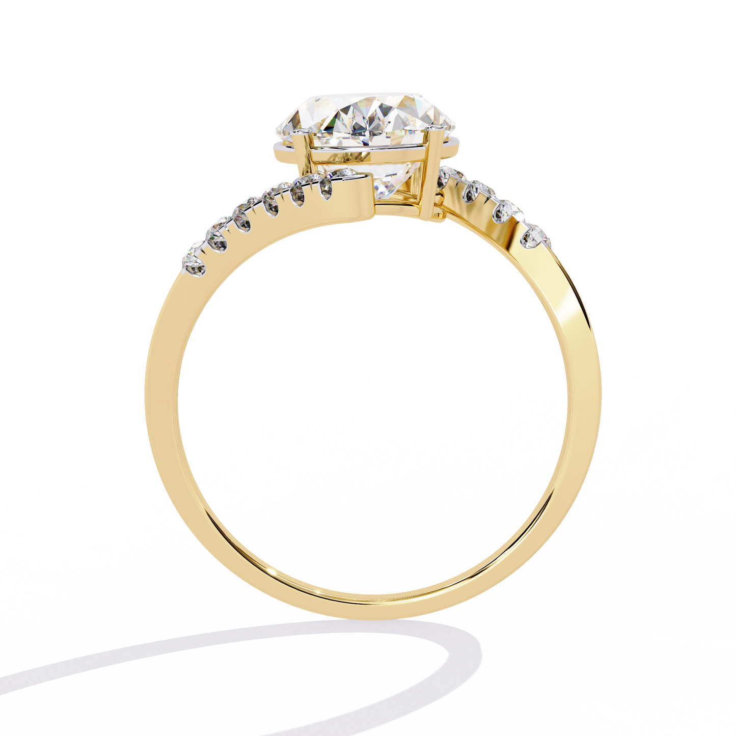 Lunaire Spiral Solitaire Ring