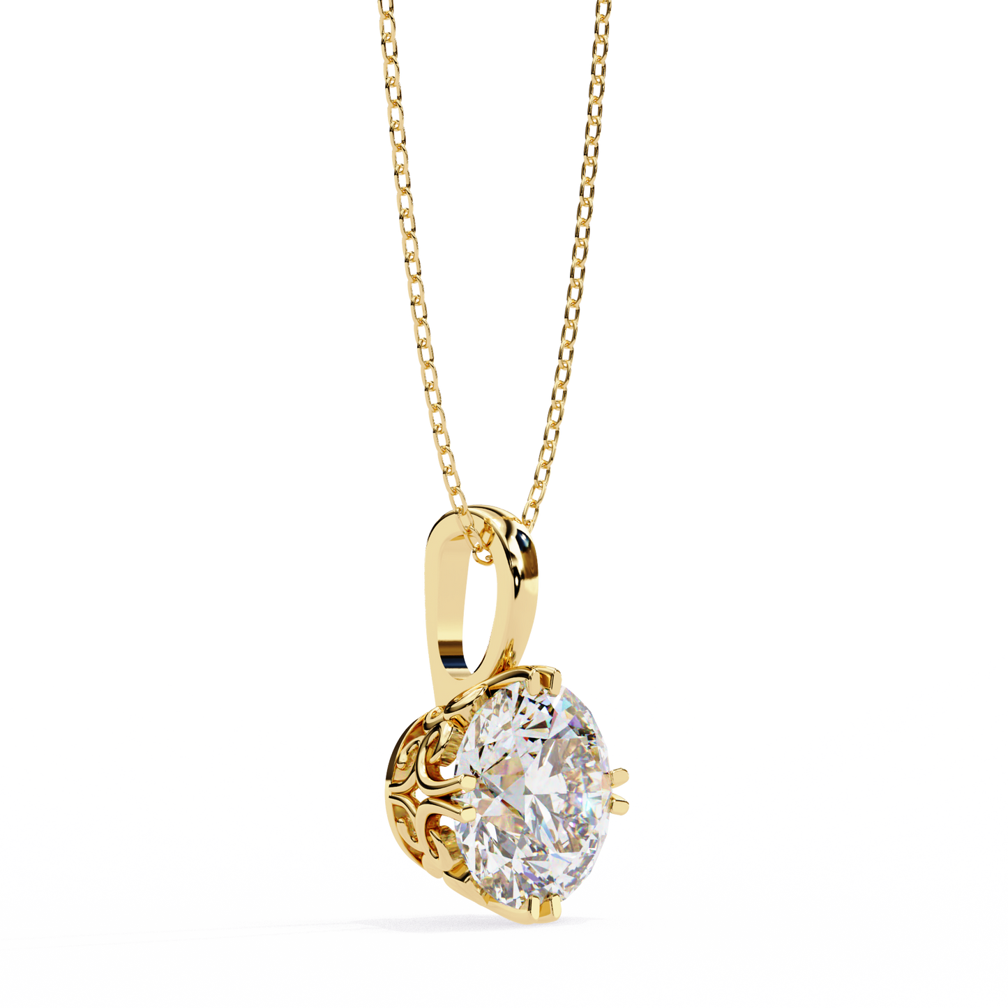 Rondelle Solitaire Pendant