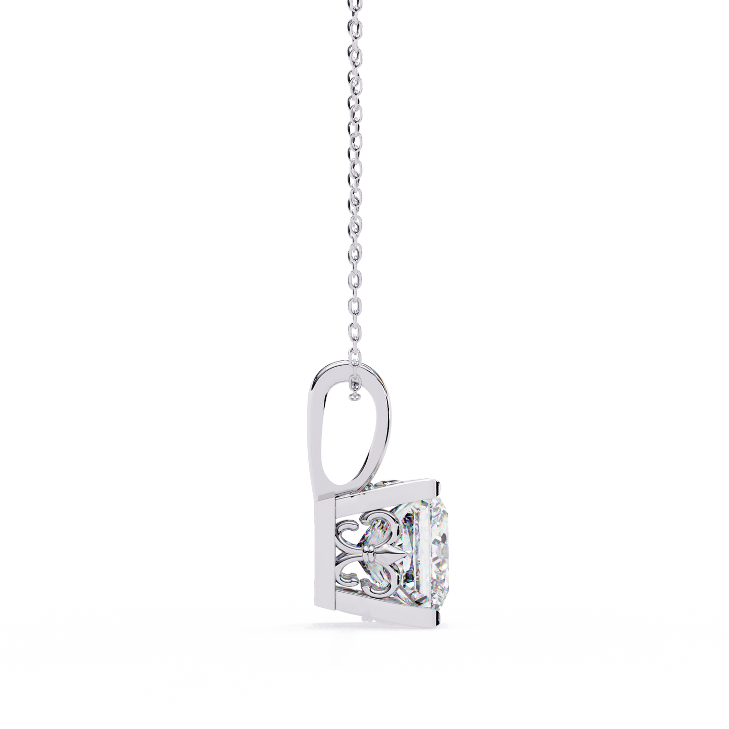 Squarielle Solitaire Pendant