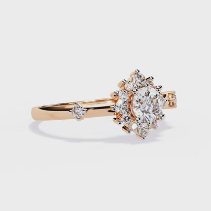 Diamond Bloom Solitaire Ring