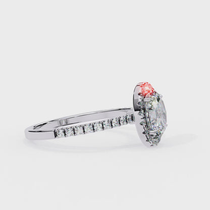 Halo Drift Solitaire Ring
