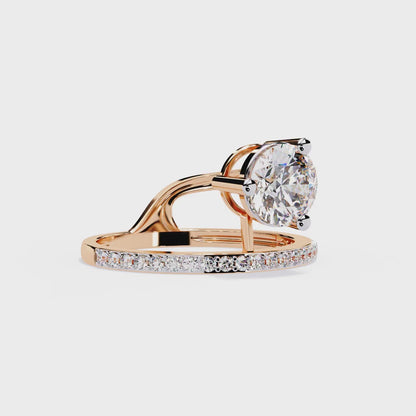 Twin Aura Solitaire Ring
