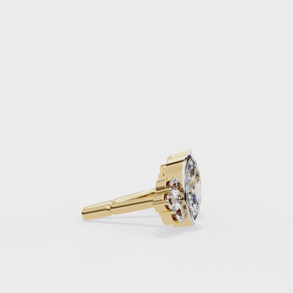 Marquise Blossom Solitaire Studs