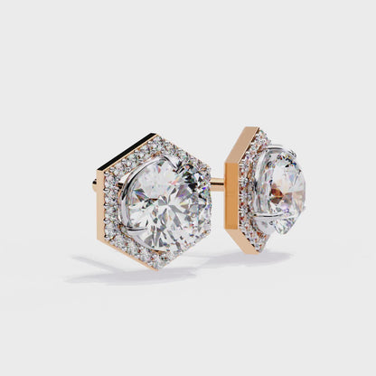 HaloHexa Solitaire Studs