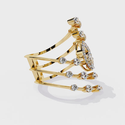 Radiant Plume Diamonds Ring