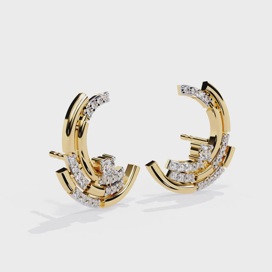 Halo Crescent Studs