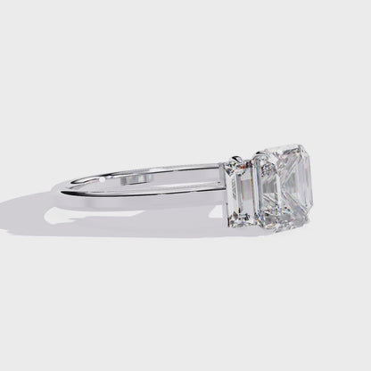 Emerald Echo Solitaire Ring