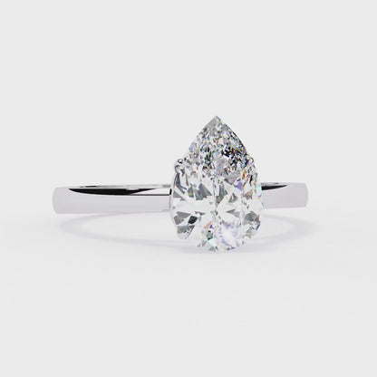 Luminous Drop Solitaire Ring