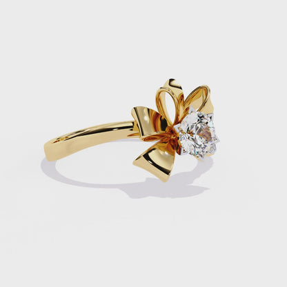 Silken Petals Solitaire Ring