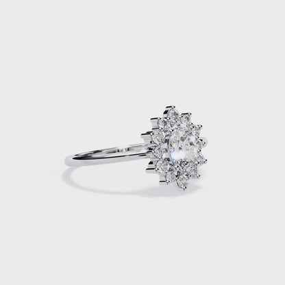 Luna Halo Solitaire Ring