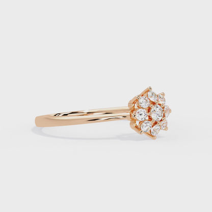 Flora Halo Solitaire Ring