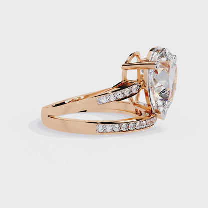 Pear Fusion Solitaire Ring