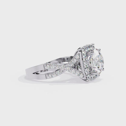 Celestial Halo Solitaire Ring